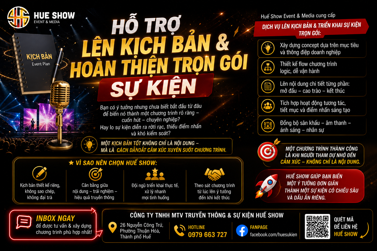 📝 HỖ TRỢ LÊN KỊCH BẢN & HOÀN THIỆN TRỌN GÓI SỰ KIỆN