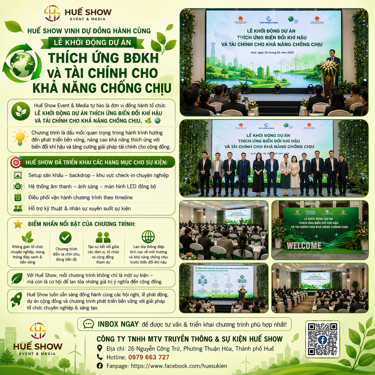 Tổ chức lễ khởi động dự án biến đổi khí hậu – Giải pháp sự kiện bền vững cùng Huế Show