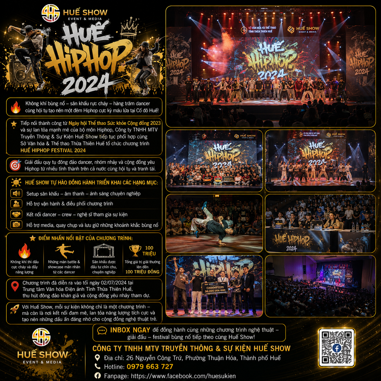 Huế Hiphop Festival 2024 – Sự kiện giải đấu nhảy đường phố chuyên nghiệp | Huế Show