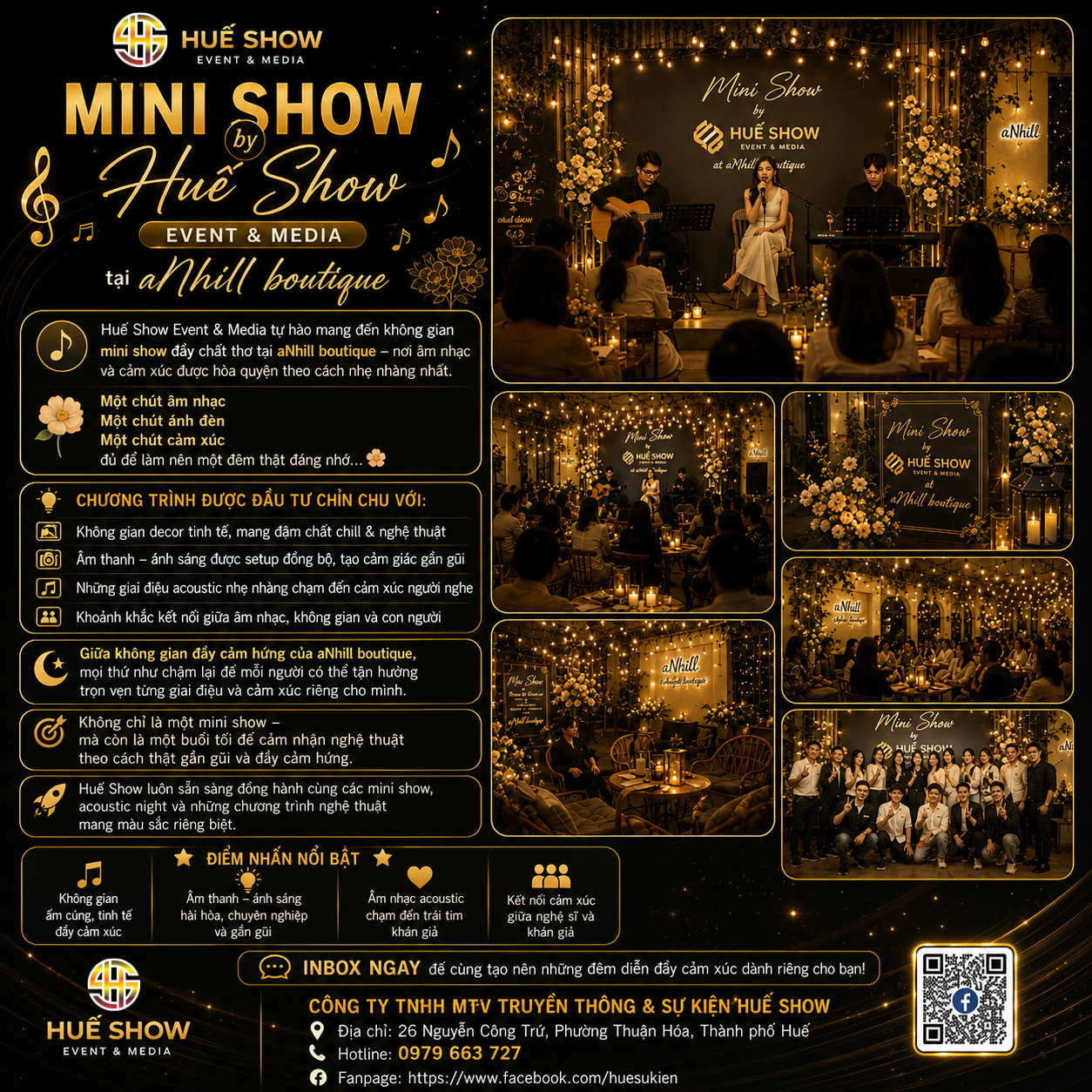 Tổ chức mini show acoustic – Không gian âm nhạc nghệ thuật tại aNhill boutique | Huế Show